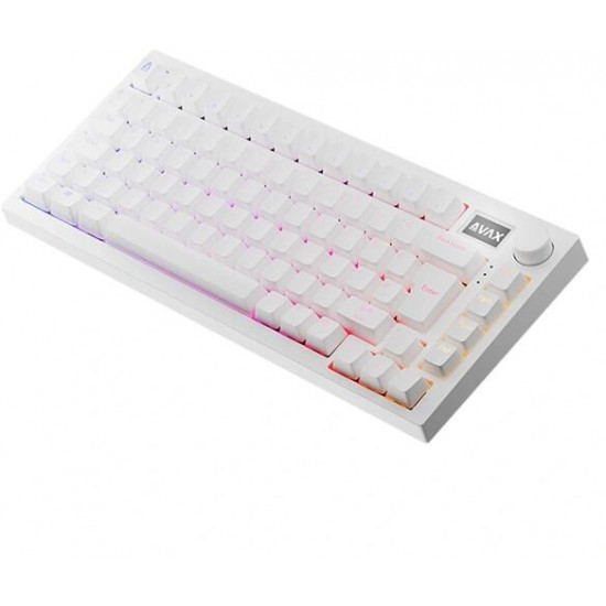AVAX GM02 PRO 75% HUN tri-mode fehér mechanikus (Gateron yellow switch) billentyűzet AVAX GM02 PRO 75% HUN tri-mode fehér mechanikus (Gateron yellow switch) billentyűzet