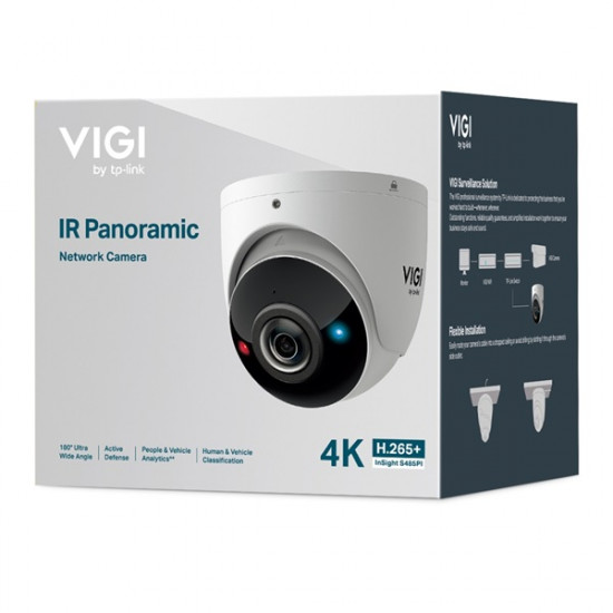 TP-LINK IP Kamera kültéri színes éjjellátó 8 Megapixel, 180 Fokos Panoráma nézet IR, INSIGHT S485PI