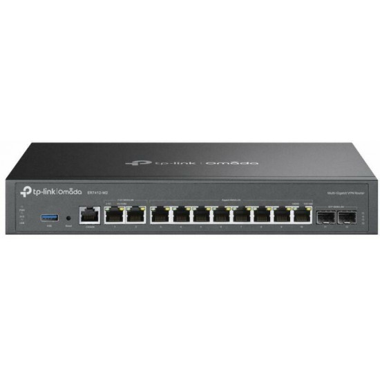 TP-LINK Vezetékes VPN Router 2xWAN/LAN(2500Mbps)+ 8xWAN/LAN(1000Mbps) + 2xSFP + 1xUSB + 1xkonzol port, ER7412-M2 TP-LINK Vezetékes VPN Router 2xWAN/LAN(2500Mbps)+ 8xWAN/LAN(1000Mbps) + 2xSFP + 1xUSB + 1xkonzol port, ER7412-M2