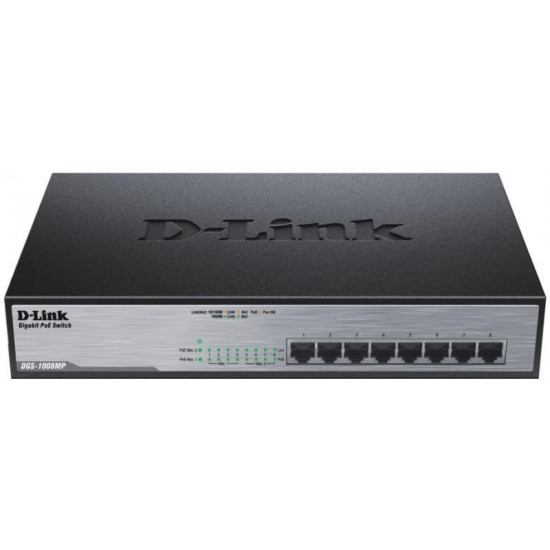 D-Link DGS-1008MP 10/100/1000Mbps 8 portos switch D-Link DGS-1008MP 10/100/1000Mbps 8 portos switch