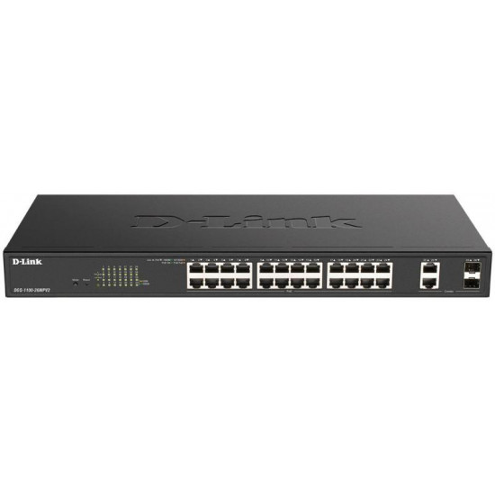 D-LINK Switch 24x1000Mbps (24xPOE) + 2xGigabit kombó SFP Fémházas Menedzselhető Rackes, DGS-1100-26MPV2/E D-LINK Switch 24x1000Mbps (24xPOE) + 2xGigabit kombó SFP Fémházas Menedzselhető Rackes, DGS-1100-26MPV2/E