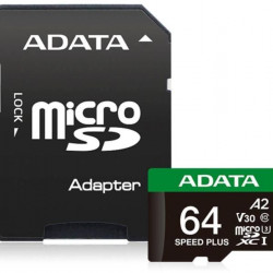 ADATA SPEED PLUS 64GB MicroSDXC Memóriakártya + Adapter UHS-I U3 (160/140) ADATA SPEED PLUS 64GB MicroSDXC Memóriakártya + Adapter UHS-I U3 (160/140)