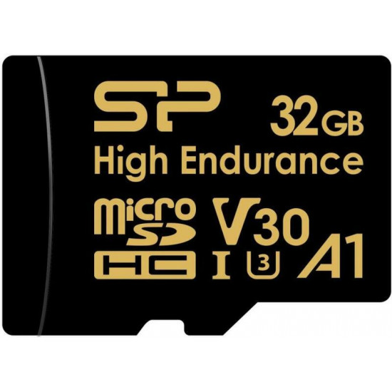 SILICON POWER High Endurance 32GB CL10 UHS-I U3 V30 A1, Golden Series Memóriakártya MicroSDHC SILICON POWER High Endurance 32GB CL10 UHS-I U3 V30 A1, Golden Series Memóriakártya MicroSDHC