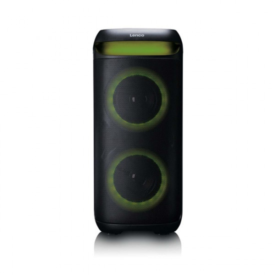 Lenco PA-210BK Bluetooth 5.3 bulihangszóró beépített világítással , TWS, 100W erősítővel, 2x mikrofon bemenet Lenco PA-210BK Bluetooth 5.3 bulihangszóró beépített világítással , TWS, 100W erősítővel, 2x mikrofon bemenet