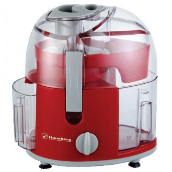Hausberg HB-7500RS 350W vörös elektromos gyümölcscentrifuga 400ml Hausberg HB-7500RS 350W vörös elektromos gyümölcscentrifuga 400ml