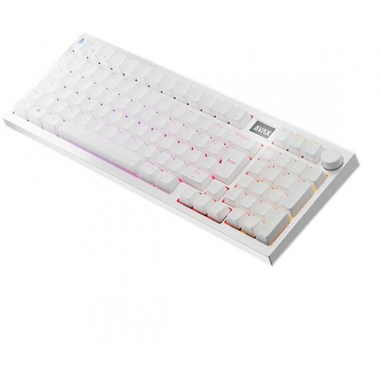 AVAX Vezetékes/Vezeték Nélküli Billentyűzet GM03 PRO USB, Fekete, Mechanikus, Red Switch, HUN, fehér
