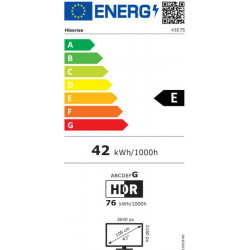 Hisense 43'' 43E7S 4K UHD Smart QLED TV