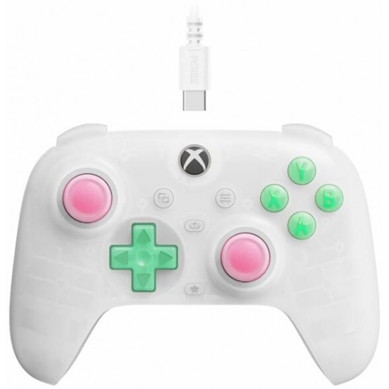8Bitdo Ultimate Mini, Xbox Series X|S, Xbox One, PC, Official, Hall-Effect, áttetsző fehér vezetékes kontroller 8Bitdo Ultimate Mini, Xbox Series X|S, Xbox One, PC, Official, Hall-Effect, áttetsző fehér vezetékes kontroller