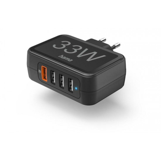 Hama 201629 FIC E3 USB 4X (1XQC3.0, 3XUSB-A) 33W hálózati töltő Hama 201629 FIC E3 USB 4X (1XQC3.0, 3XUSB-A) 33W hálózati töltő