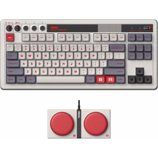 8BitDo Retro 87, Mechanikus, Kailh Box, N Edition, vezeték nélküli billentyűzet 8BitDo Retro 87, Mechanikus, Kailh Box, N Edition, vezeték nélküli billentyűzet