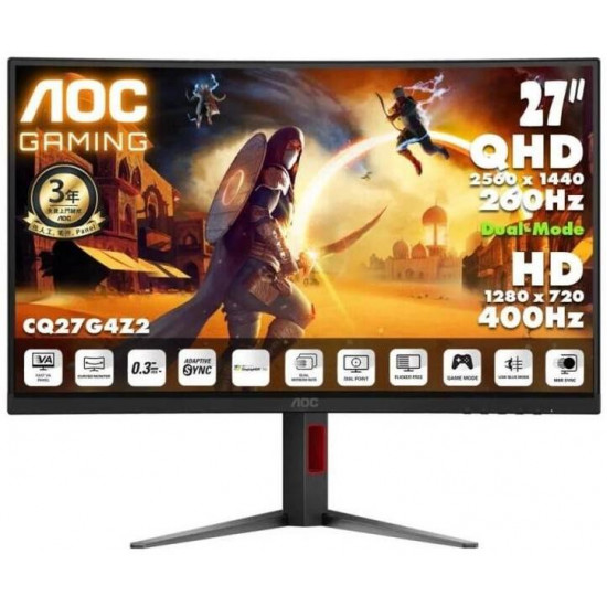 AOC Ívelt Gaming 260Hz VA monitor 27