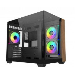 COOLER MASTER ELITE 481 Wood,Tápegység nélkül, Fekete Ház ITX/Micro-ATX