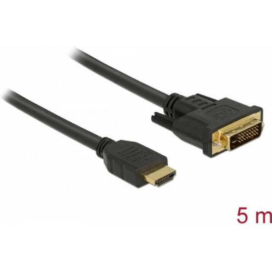 Delock HDMI -> DVI 24+1 kétirányú kábel 5m Delock HDMI -> DVI 24+1 kétirányú kábel 5m