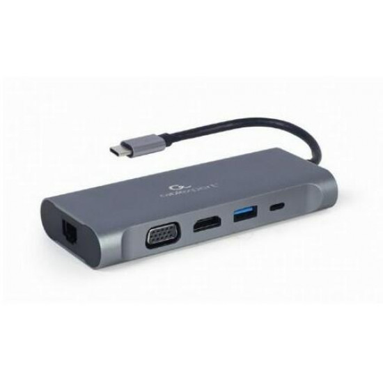 Gembird Multi Port Adapter USB Type C 7in1 USB hub szürke