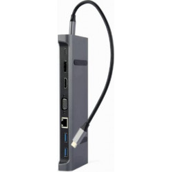 Gembird Multi Port Adapter USB Type C 9in1 USB hub szürke