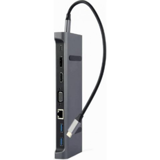 Gembird Multi Port Adapter USB Type C 9in1 USB hub szürke